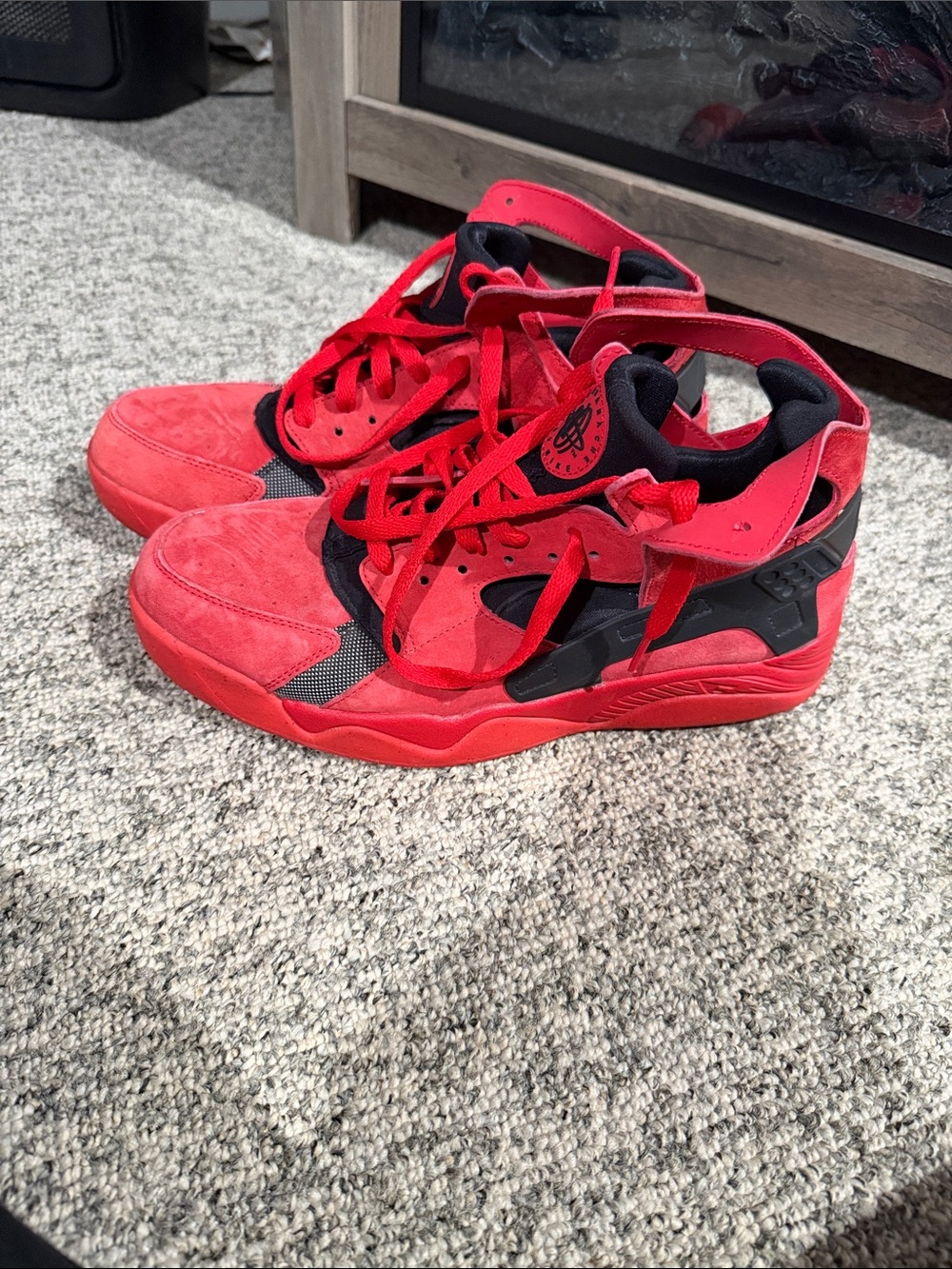 Nike Red and Black High-Top Sneakers